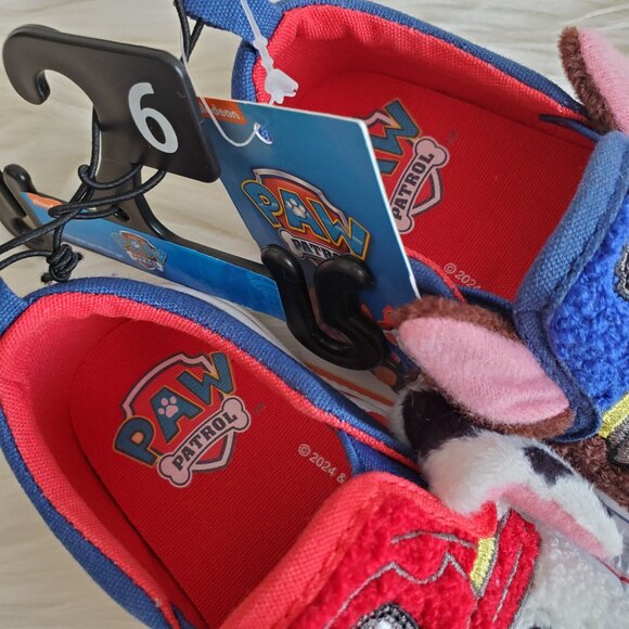 Paw Patrol Characters Toddler Kids Fleece Slip-On Sneakers SZ 6 - Picture 7 of 11